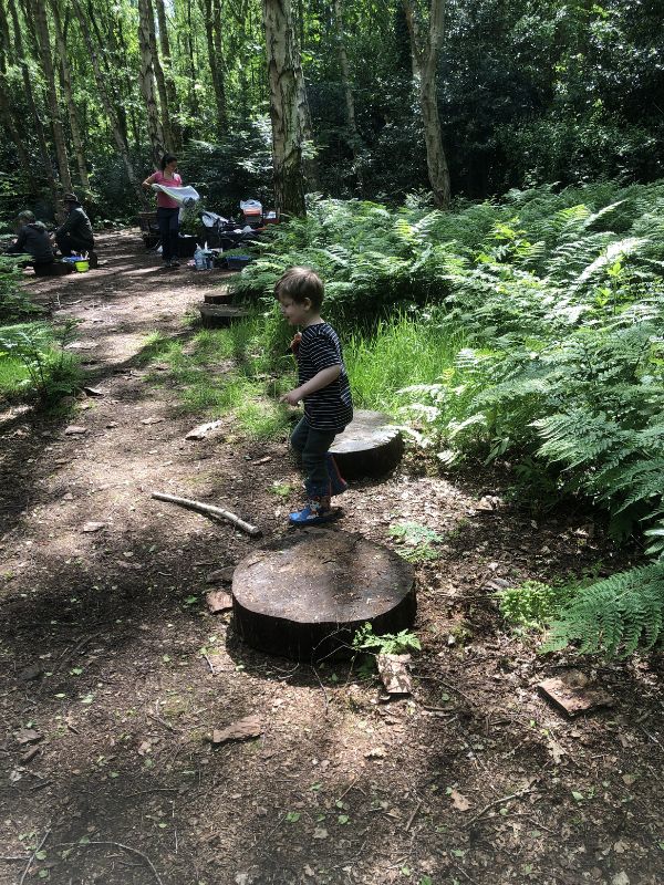 Little boy taking part in an outdoors forest school session in Birkenhead. Little boy taking part in an outdoors forest school session in Birkenhead.