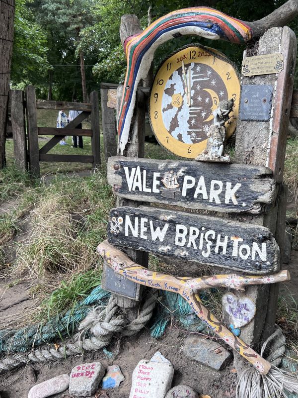 Vale Park sign in New Brighton fairy village set up by locals. Vale Park sign in New Brighton fairy village set up by locals.
