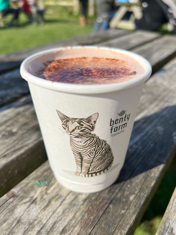 Benty Farm Tea Rooms coffee outdoors. Benty Farm Tea Rooms coffee outdoors.