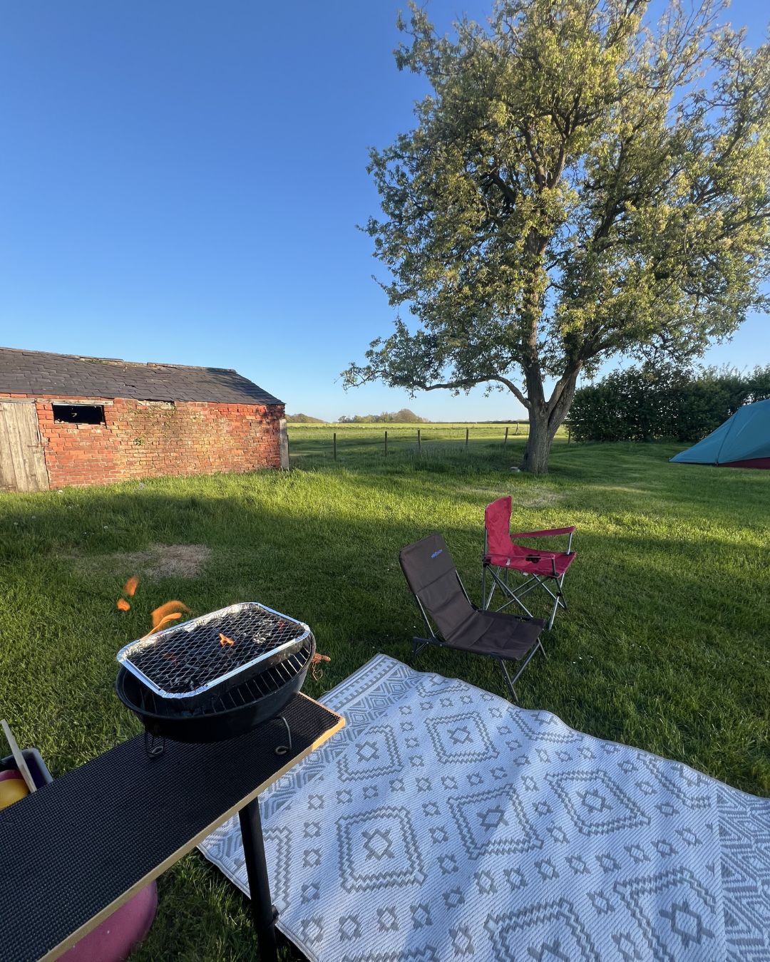 Arrowe Brook Farm Campsite in Wirral camping set up Arrowe Brook Farm Campsite in Wirral camping set up.