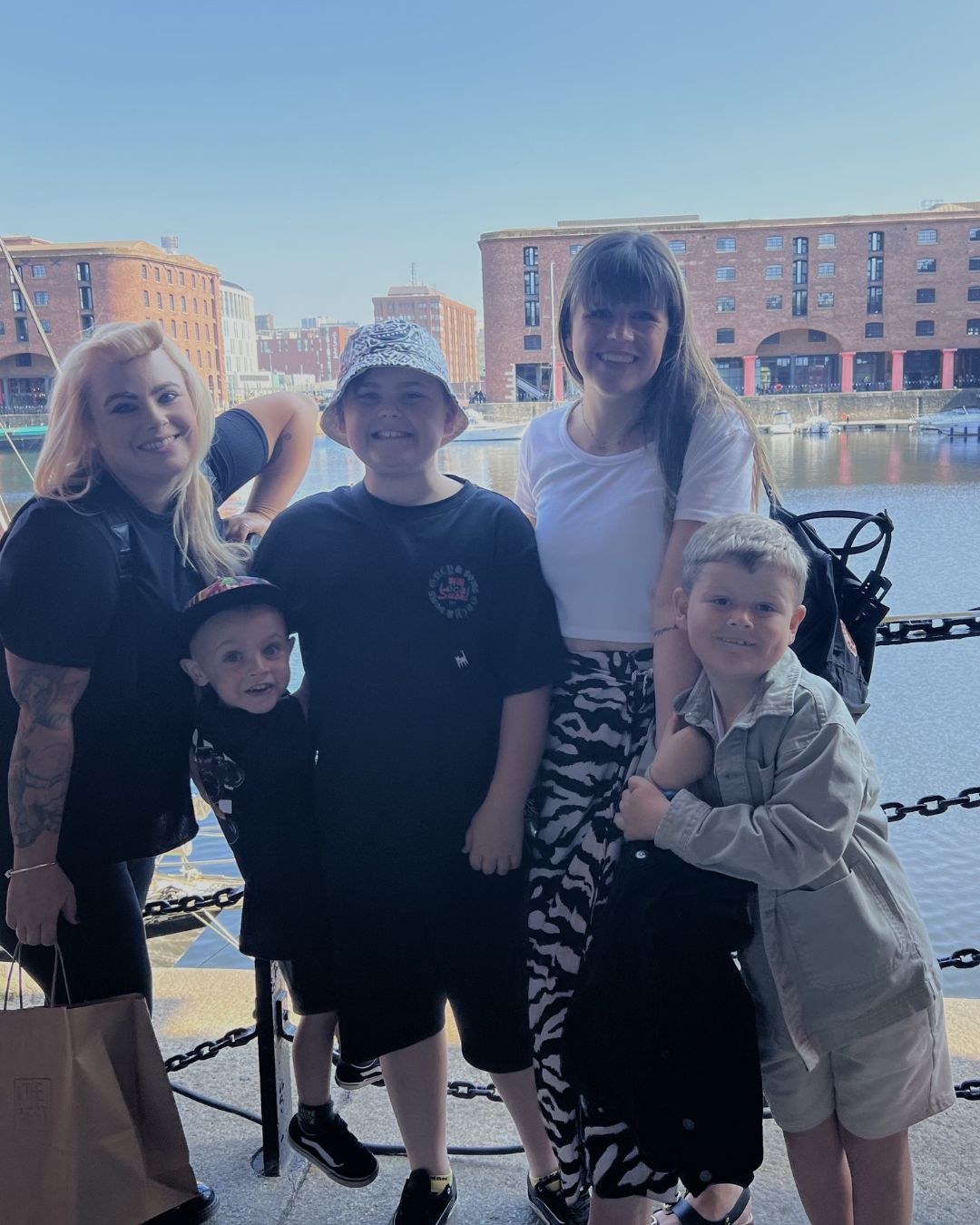 Friends at Liverpool Albert Dock. Friends at Liverpool Albert Dock.