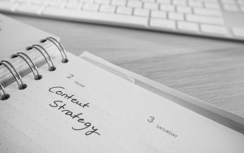 Content strategy written in a diary