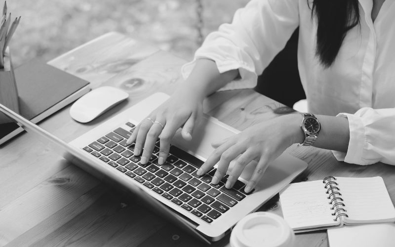 Women working on a laptop