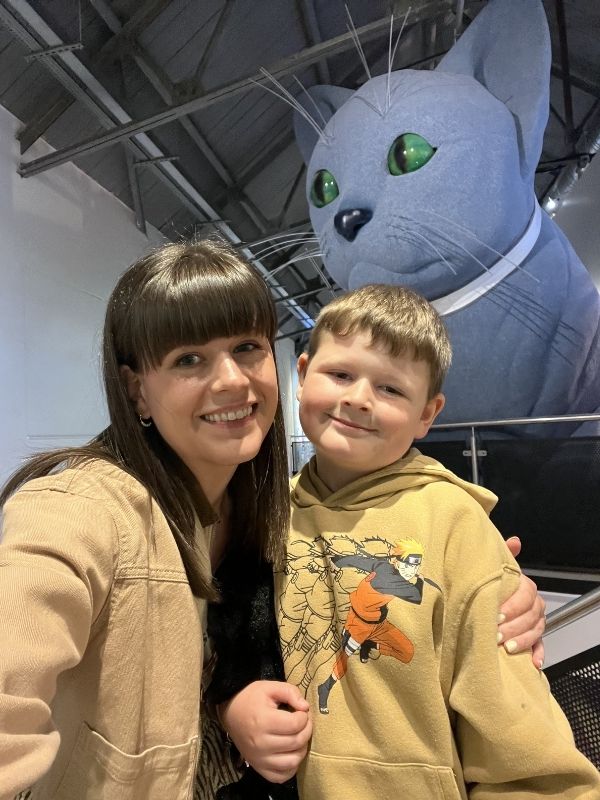 Mum and son at Eureka! Science and Discovery in Wirral.
