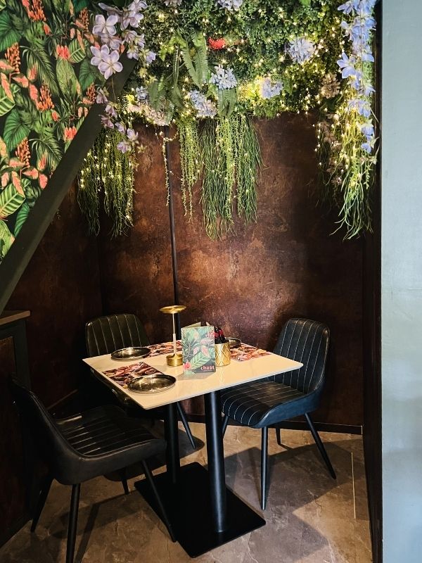 Cute private dining space in Chaat in West Kirby.