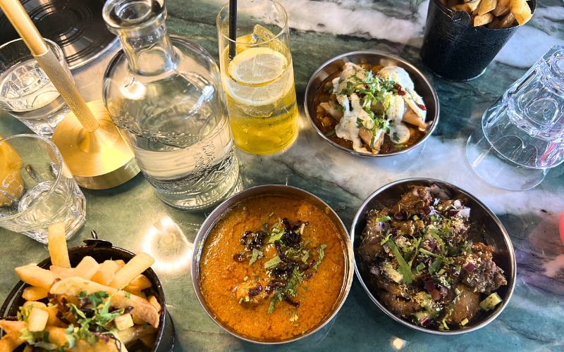Food selection in Chaat West Kirby.