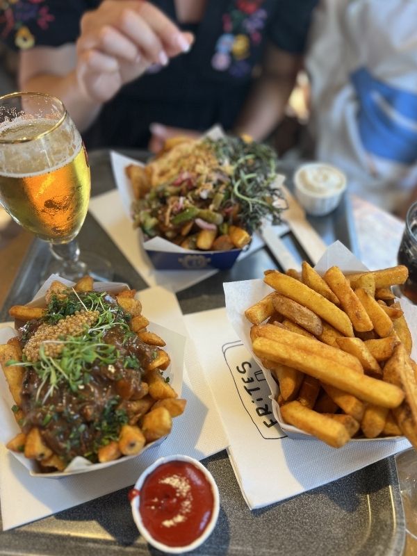 We loved eating at Frites Atelier while interrailing with kids.
