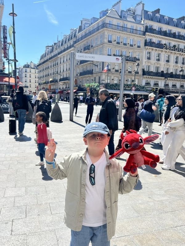 Going through Paris on our interrailing with kids trip.